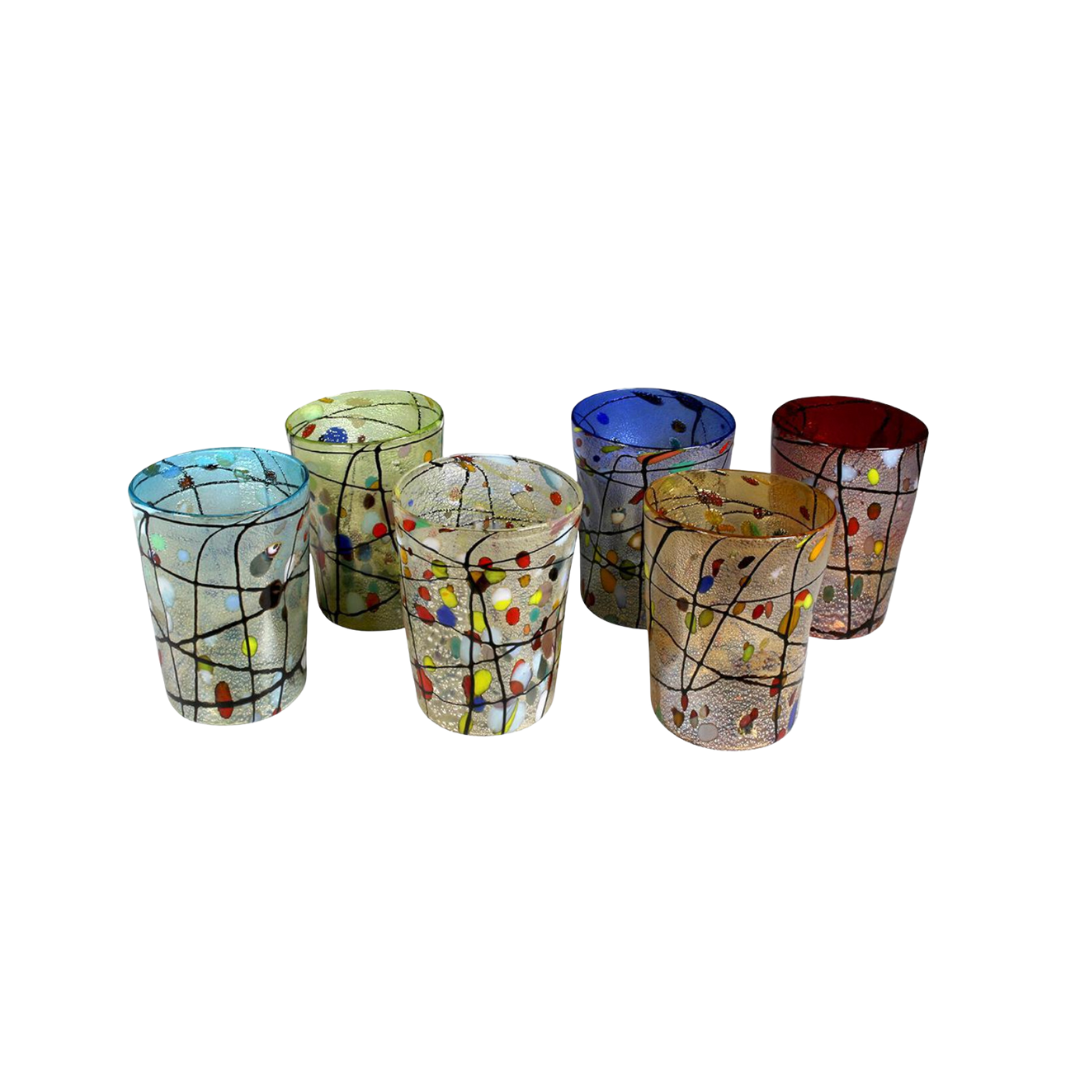 KANDINSKY GLASSES SET - TUMBLERS WITH PURE SILVER