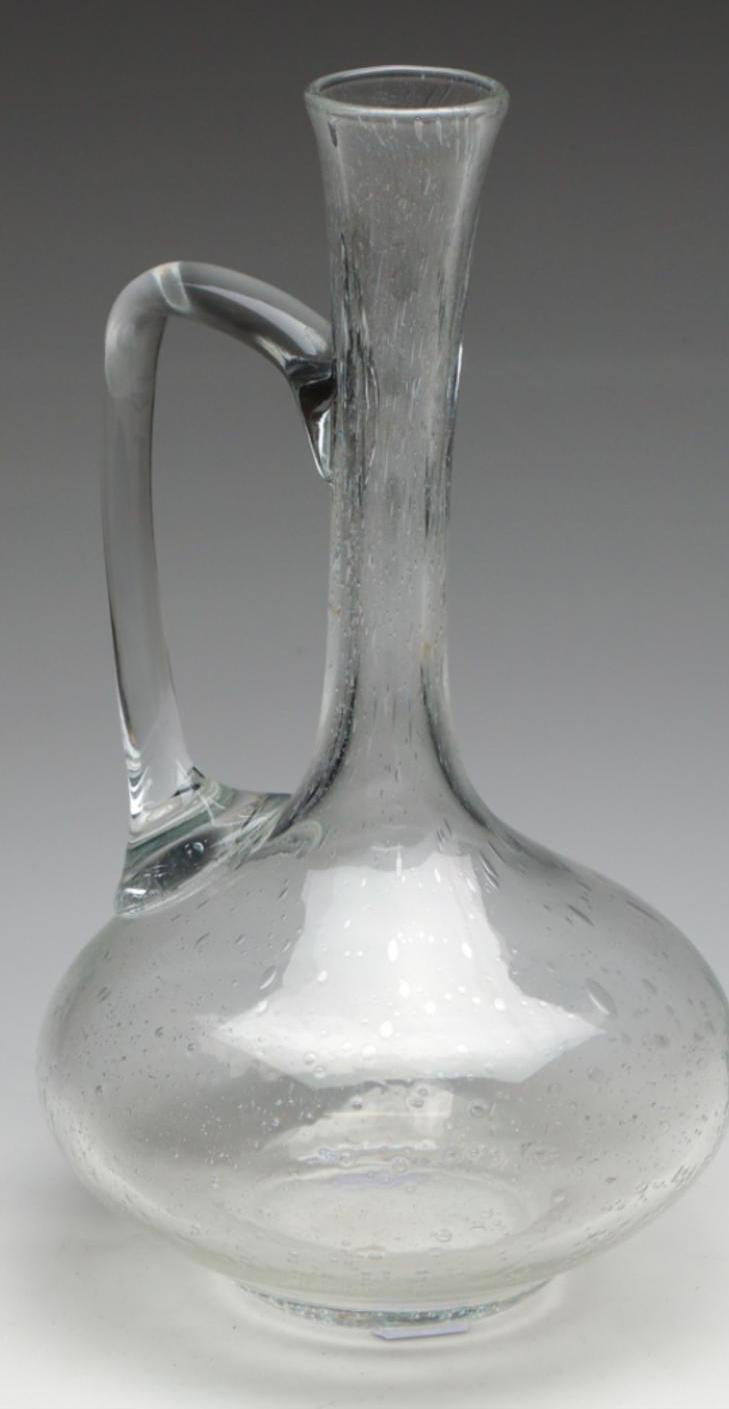 Clear glass handled carafe
