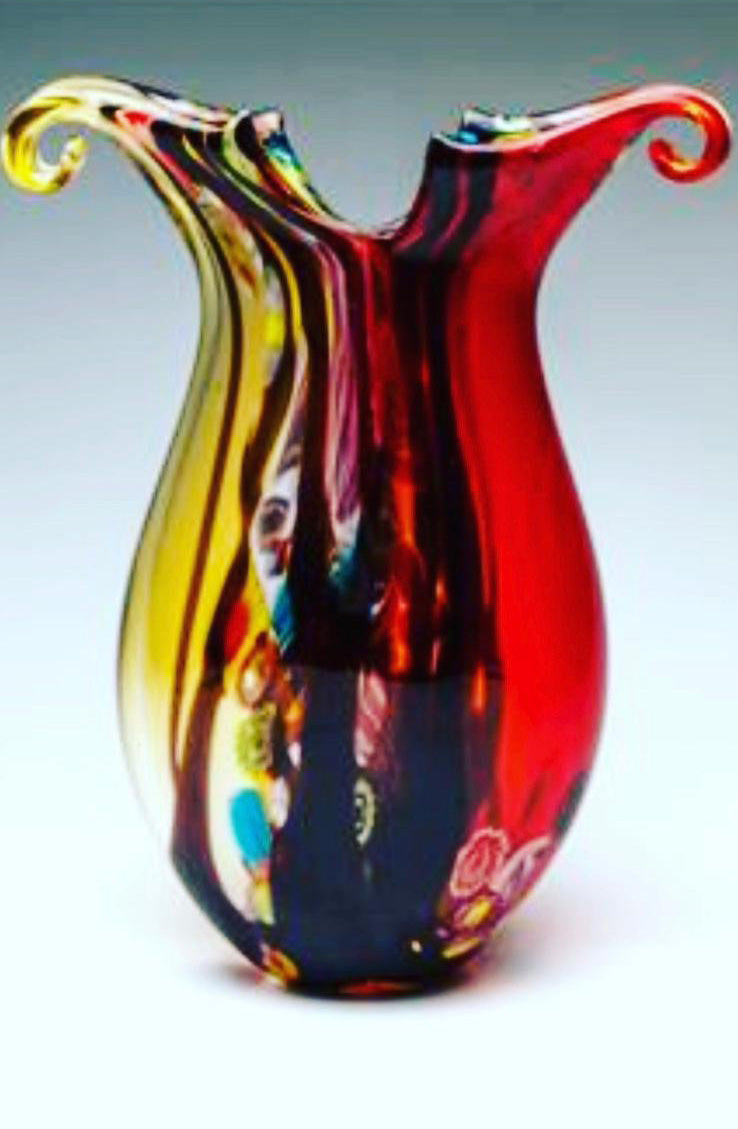Murano Millefiori and Sommerso vase
