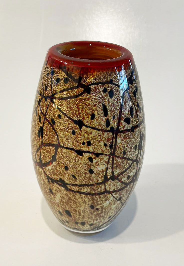 Gold speckled ink vase