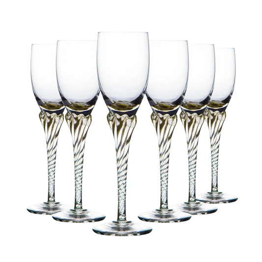 DRINKING GLASS CRYSTAL - FLUTE - SET OF 6