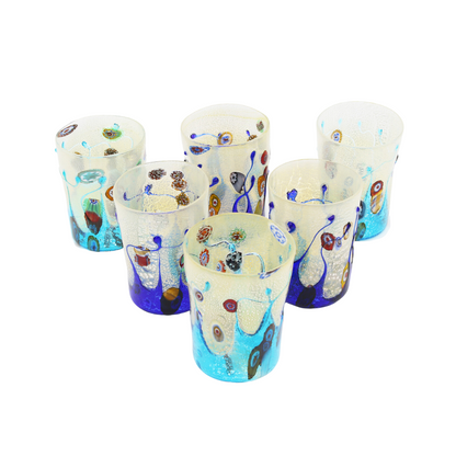 DEEP SEA GLASSES SET - TUMBLERS WITH SILVER