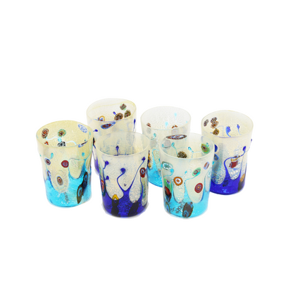 DEEP SEA GLASSES SET - TUMBLERS WITH SILVER