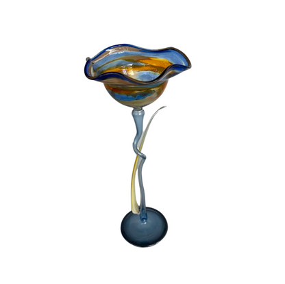 Blue flute glass