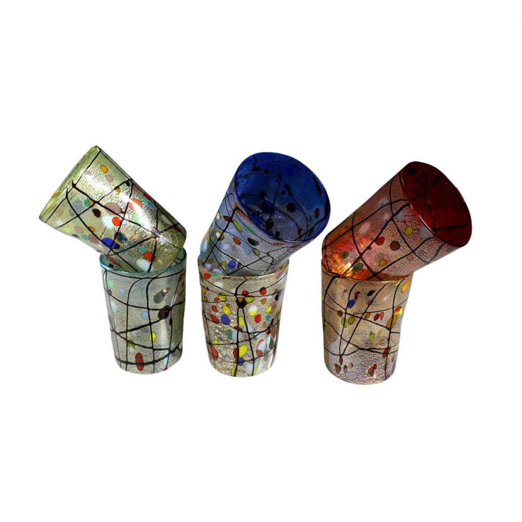 KANDINSKY GLASSES SET - TUMBLERS WITH PURE SILVER