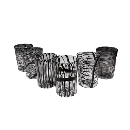 LINES GLASSES SET - BLACK TUMBLERS