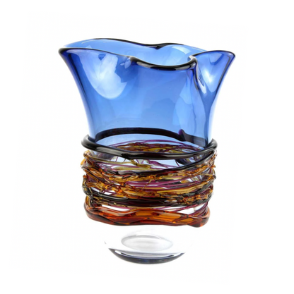 CALIFFO EXCLUSIVE - BLUE GLASS VASE