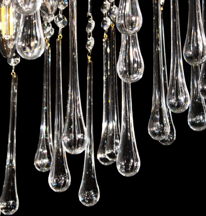 DROP CHANDELIER IN CLEAR GLASS