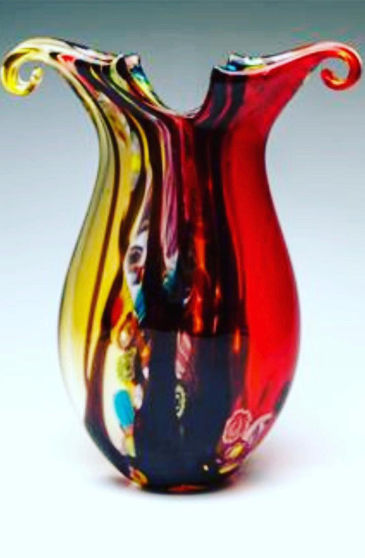 Murano Millefiori and Sommerso vase