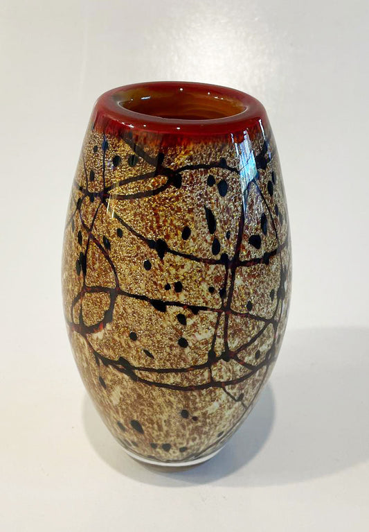 Gold speckled ink vase